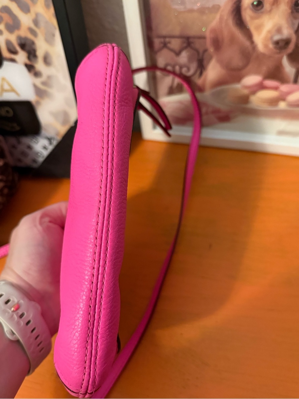 Kate Spade Hot Pink Pebbled Leather Crossbody Bag - Picture 6 of 12